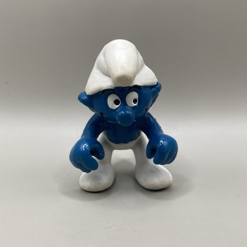 Rare Vintage 1981‎ Riding Smurf Figurine Hong Kong Schtroumpf Schleich Peyo